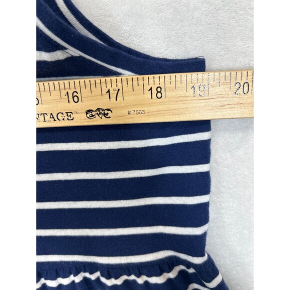 J.Crew‎ Dress Womens Medium Navy Blue White Striped Sleeveless Tiered Cotton - Picture 5 of 7